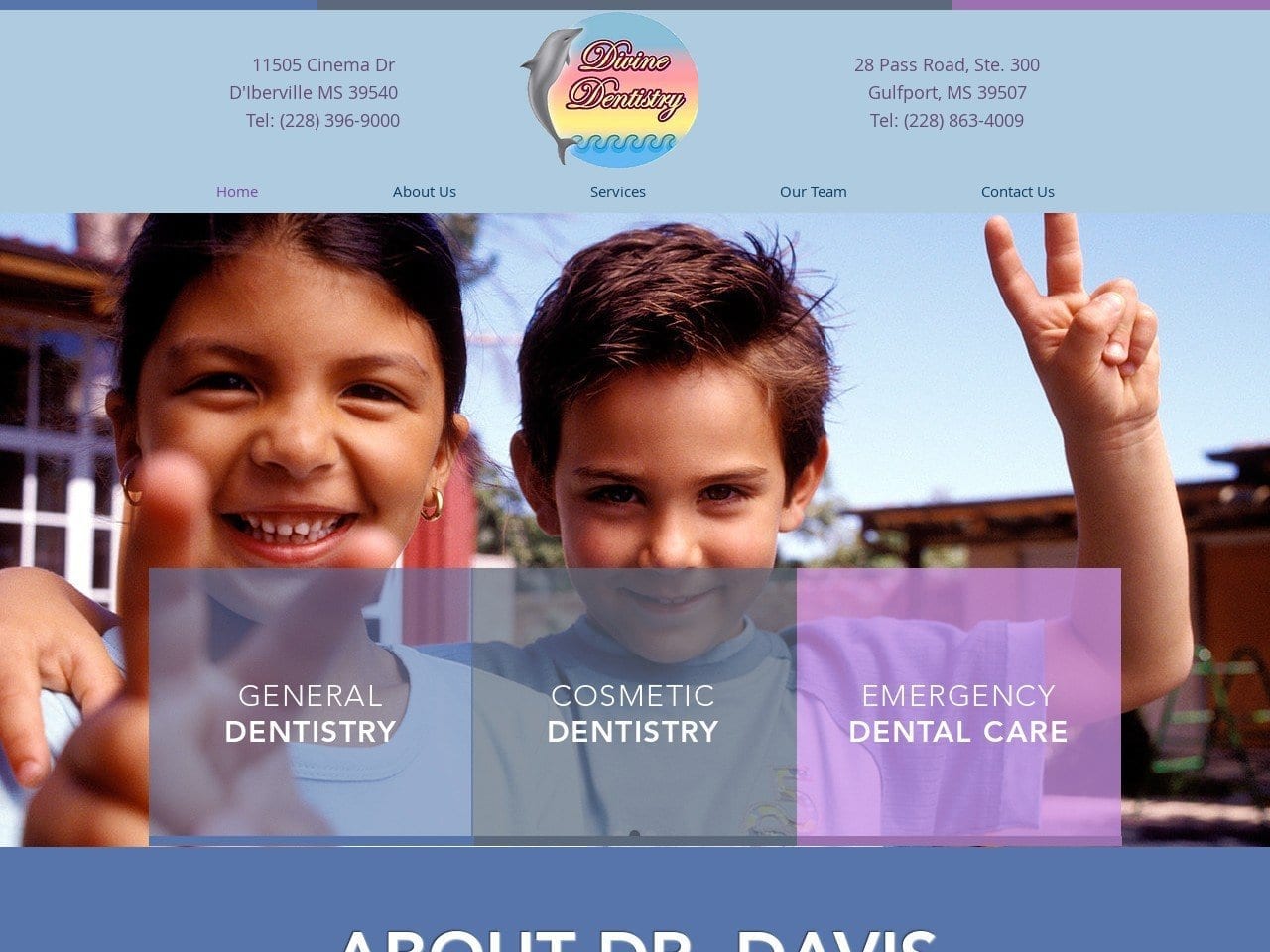 Divine Dentistry Website Screenshot from divinedentist.com