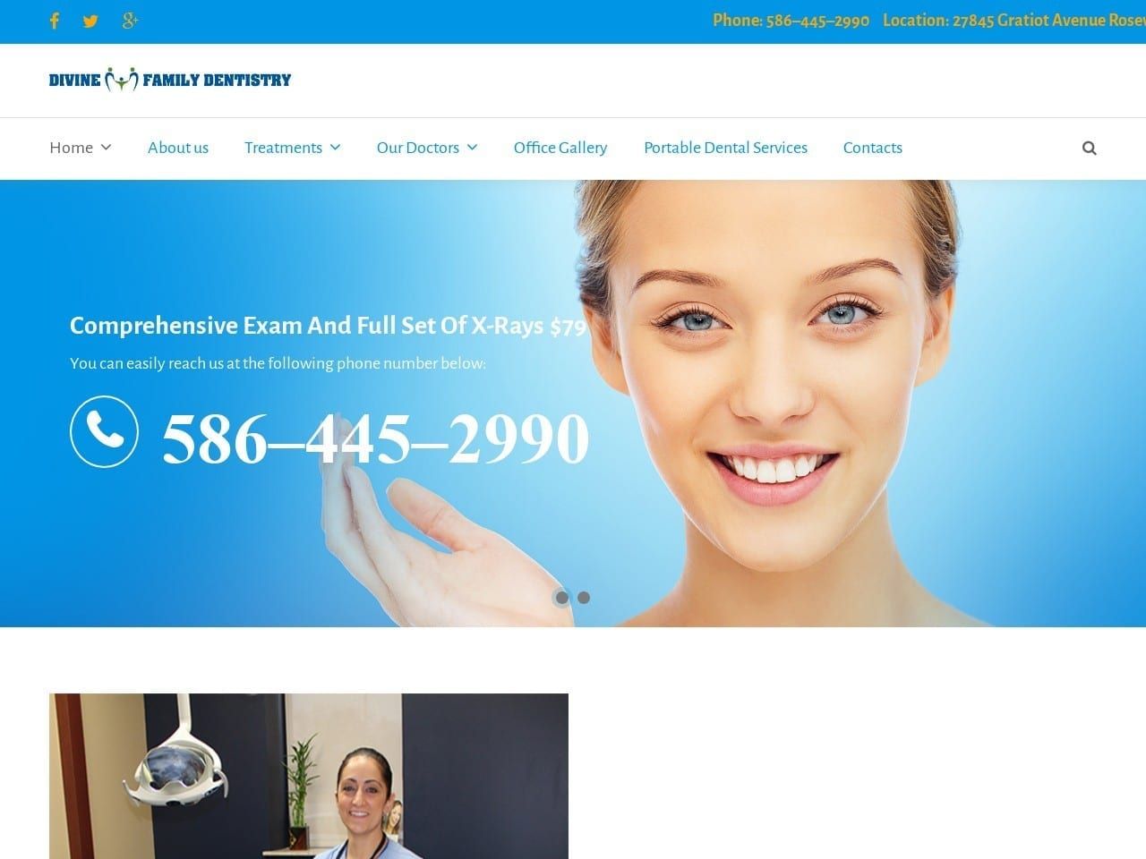 Divine Family Dentist Website Screenshot from divinefamilydentistry.com