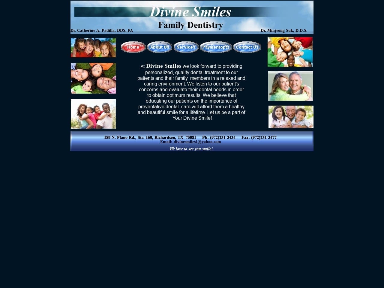 Divine Smiles Website Screenshot from divinesmiles.net