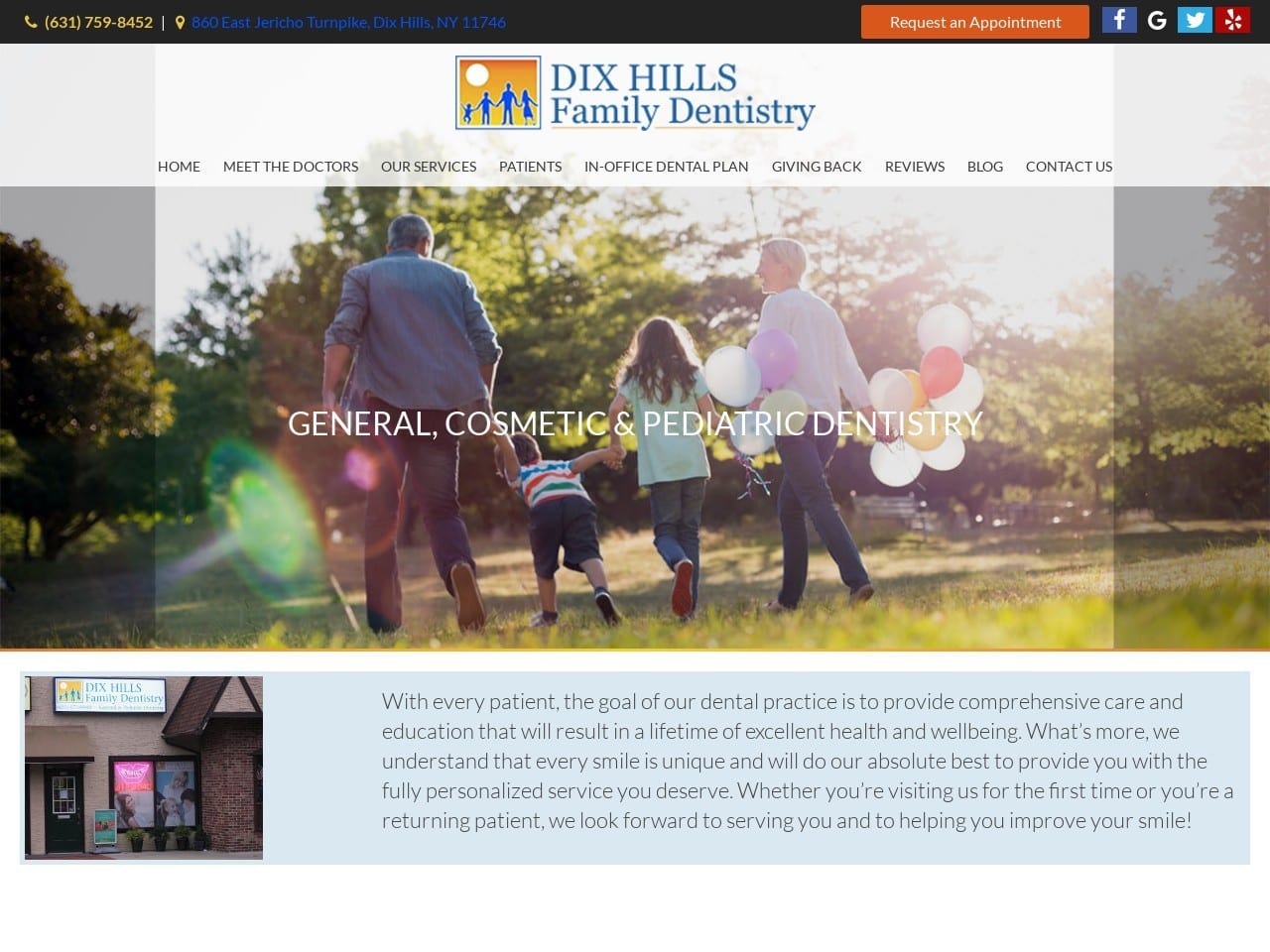 Dixhills Dentist Website Screenshot from dixhillsdentist.com