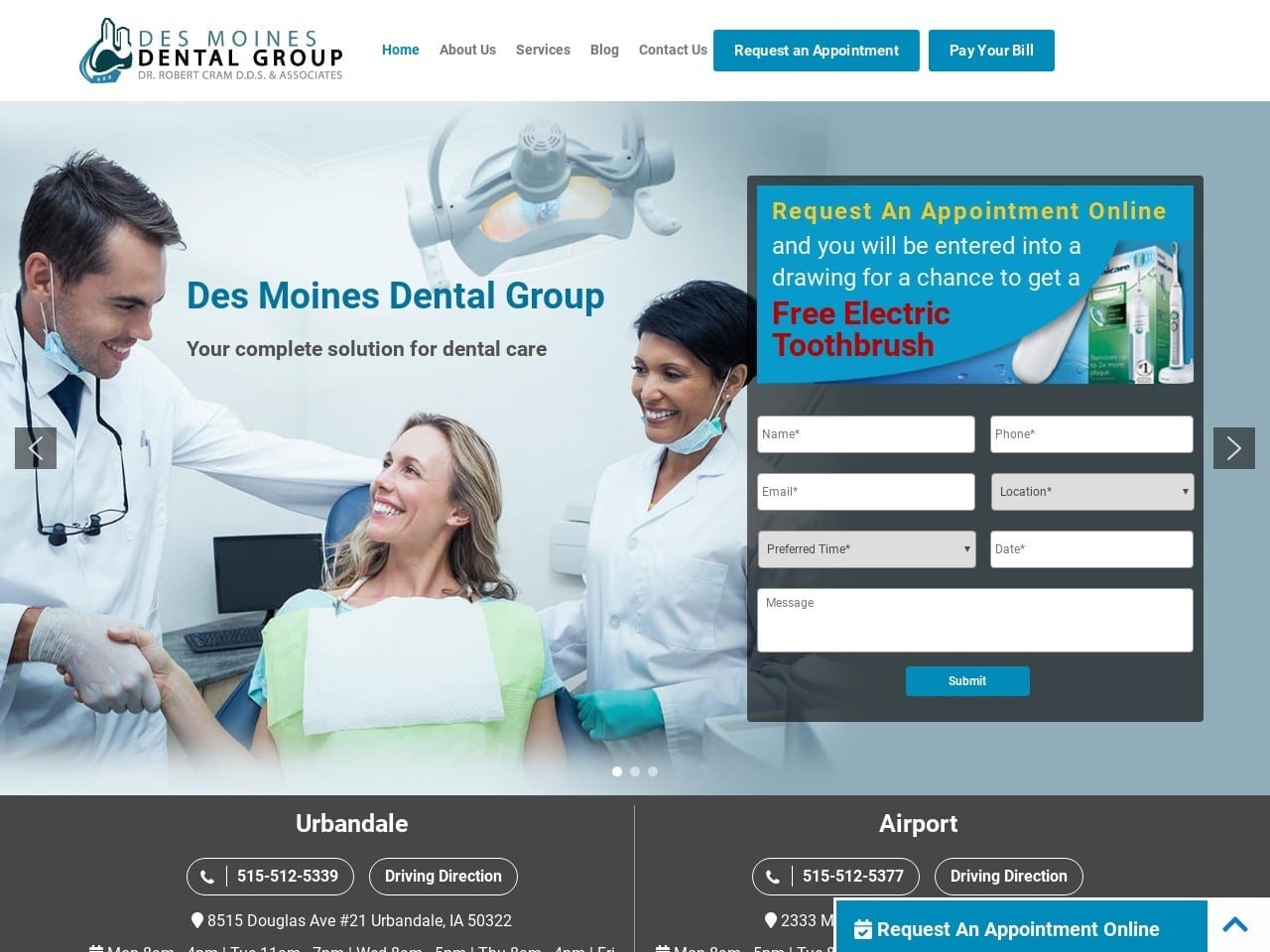 Des Moines Dental Group Website Screenshot from dmdentalgroup.com