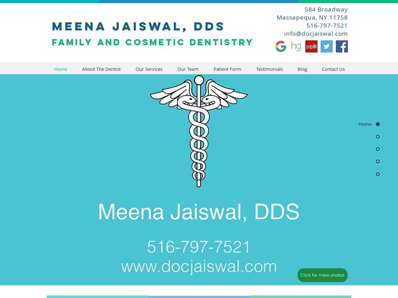 Meena Jaiswal DDS Website Screenshot from docjaiswal.com