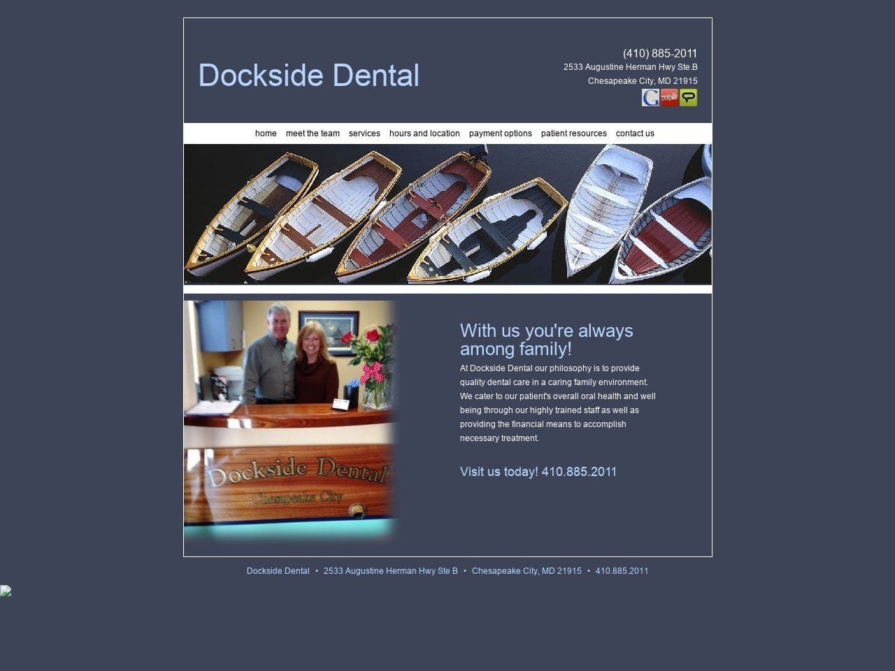 Dockside Dental Website Screenshot from docksidedentalcc.com