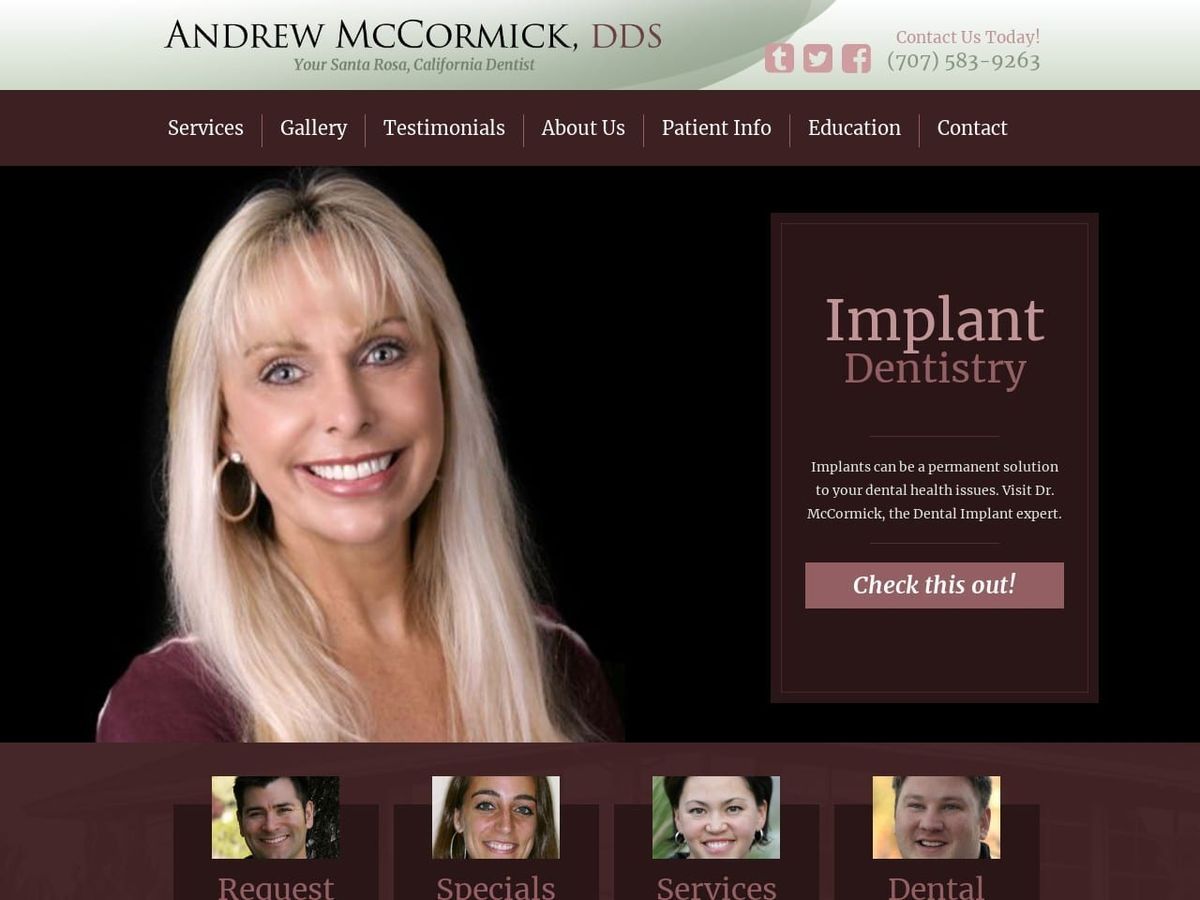 Andrew T. McCormick DDS Website Screenshot from docmac.com