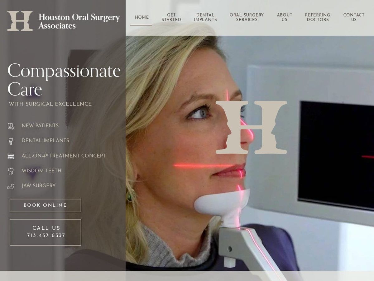 Houston Oral Surgery Associates Website Screenshot from docmoya.com