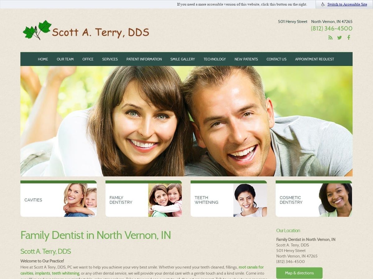 Dr. Scott A. Terry DDS Website Screenshot from docterry.com