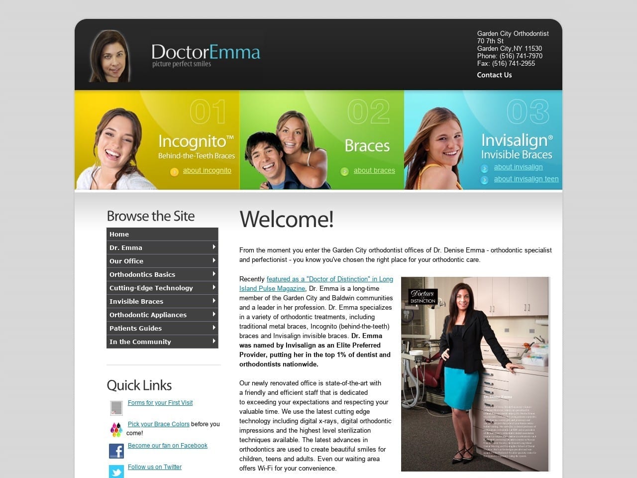 Dr. Denise Emma Website Screenshot from doctoremma.com