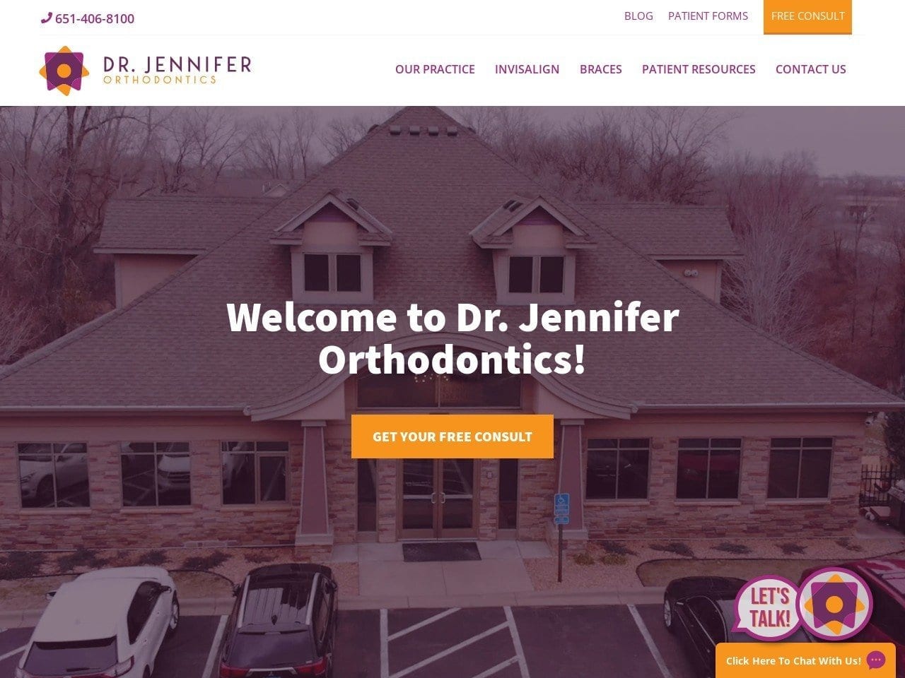 Dr. Jennifer Eisenhuth DDS Orthodontist Website Screenshot from doctorjennifer.com