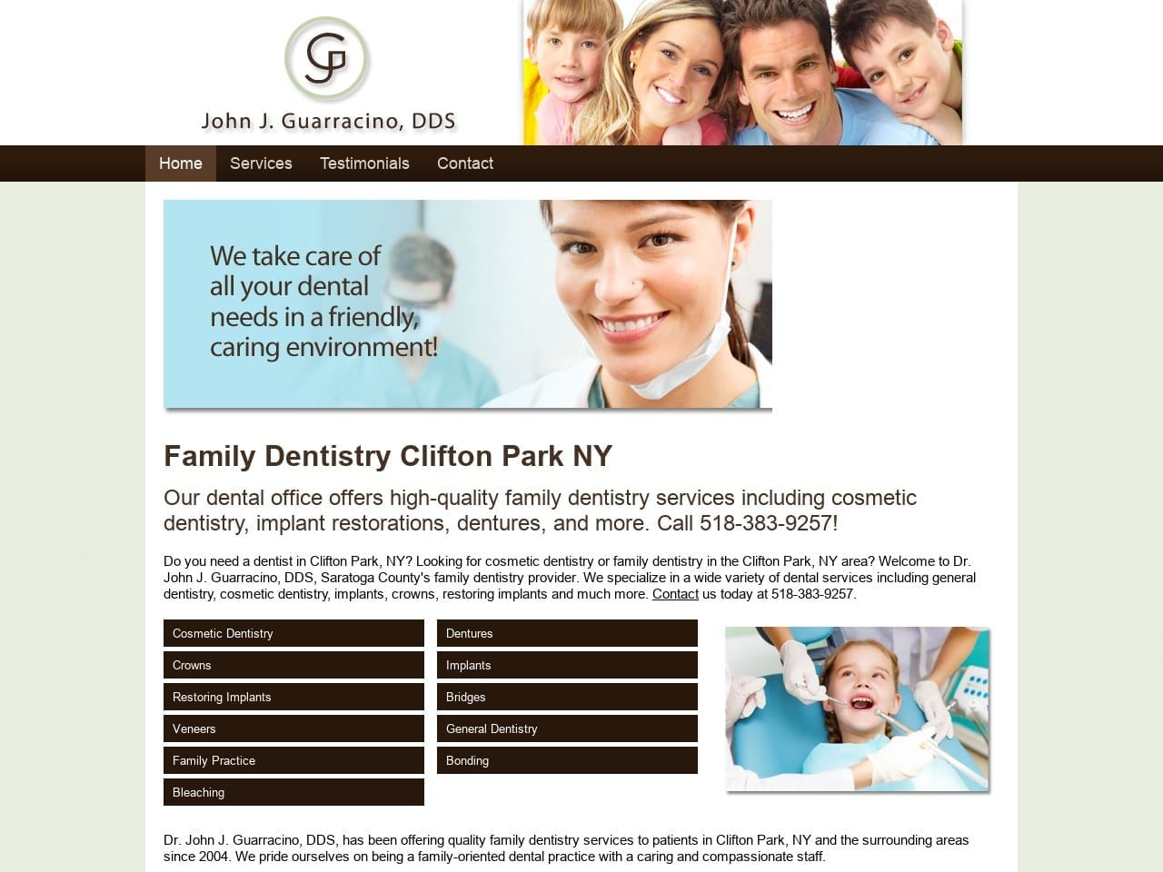 John J. Guarracino DDS Website Screenshot from doctorjohndentist.com