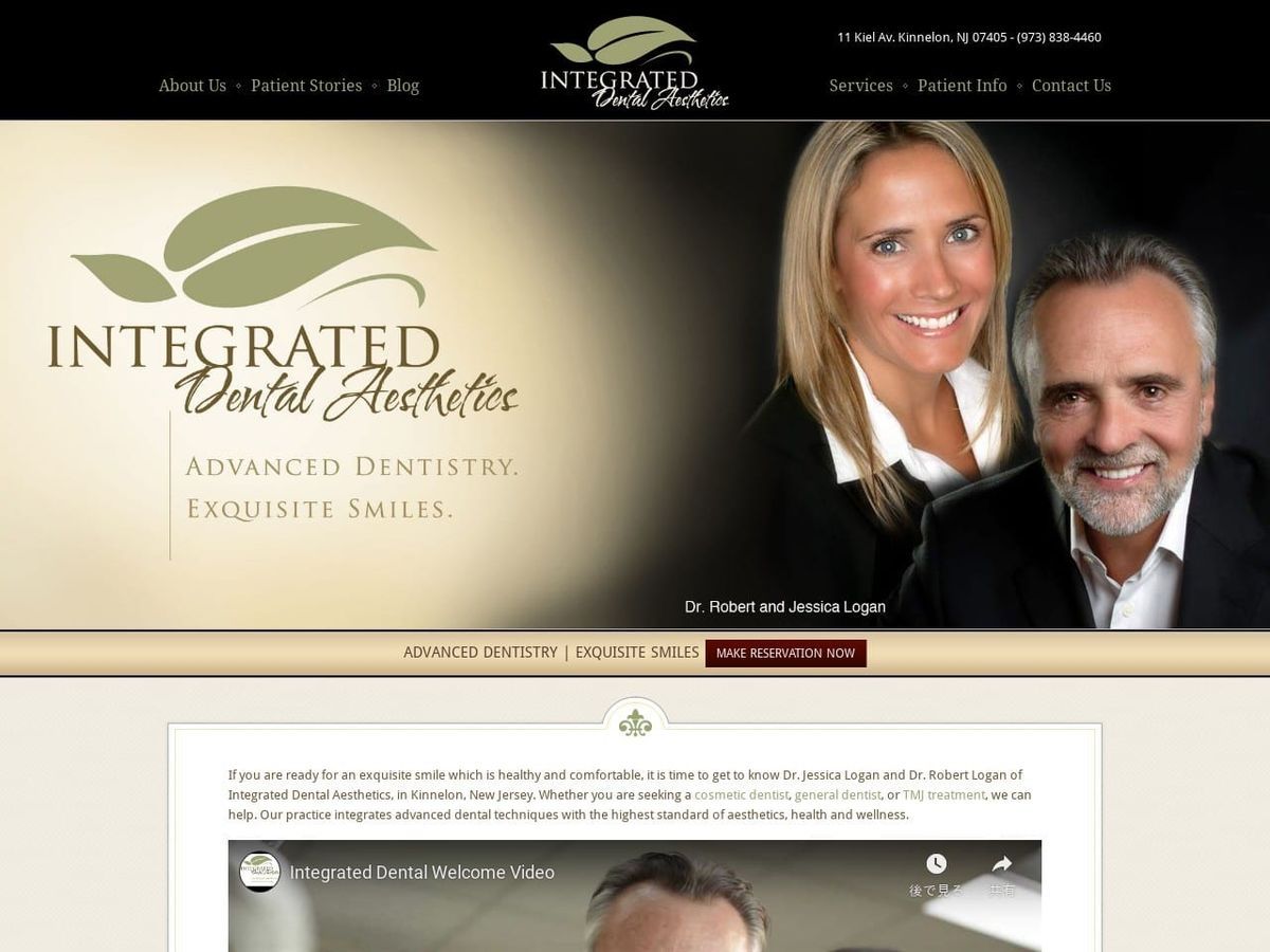 Integrated Dental Aesthetics Website Screenshot from doctorlogan.com