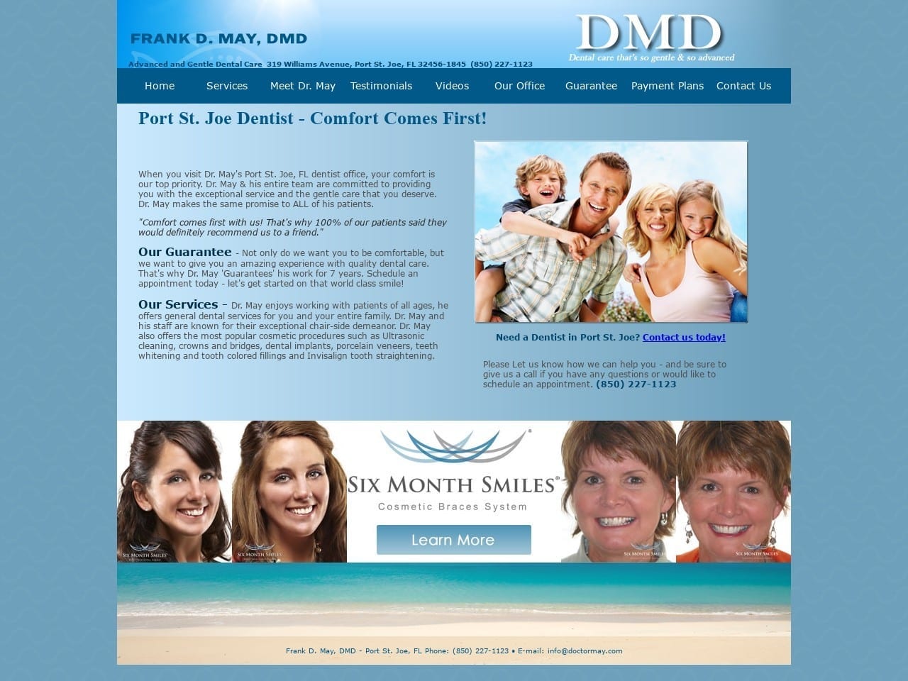 Advanced Dentist Website Screenshot from doctormay.com