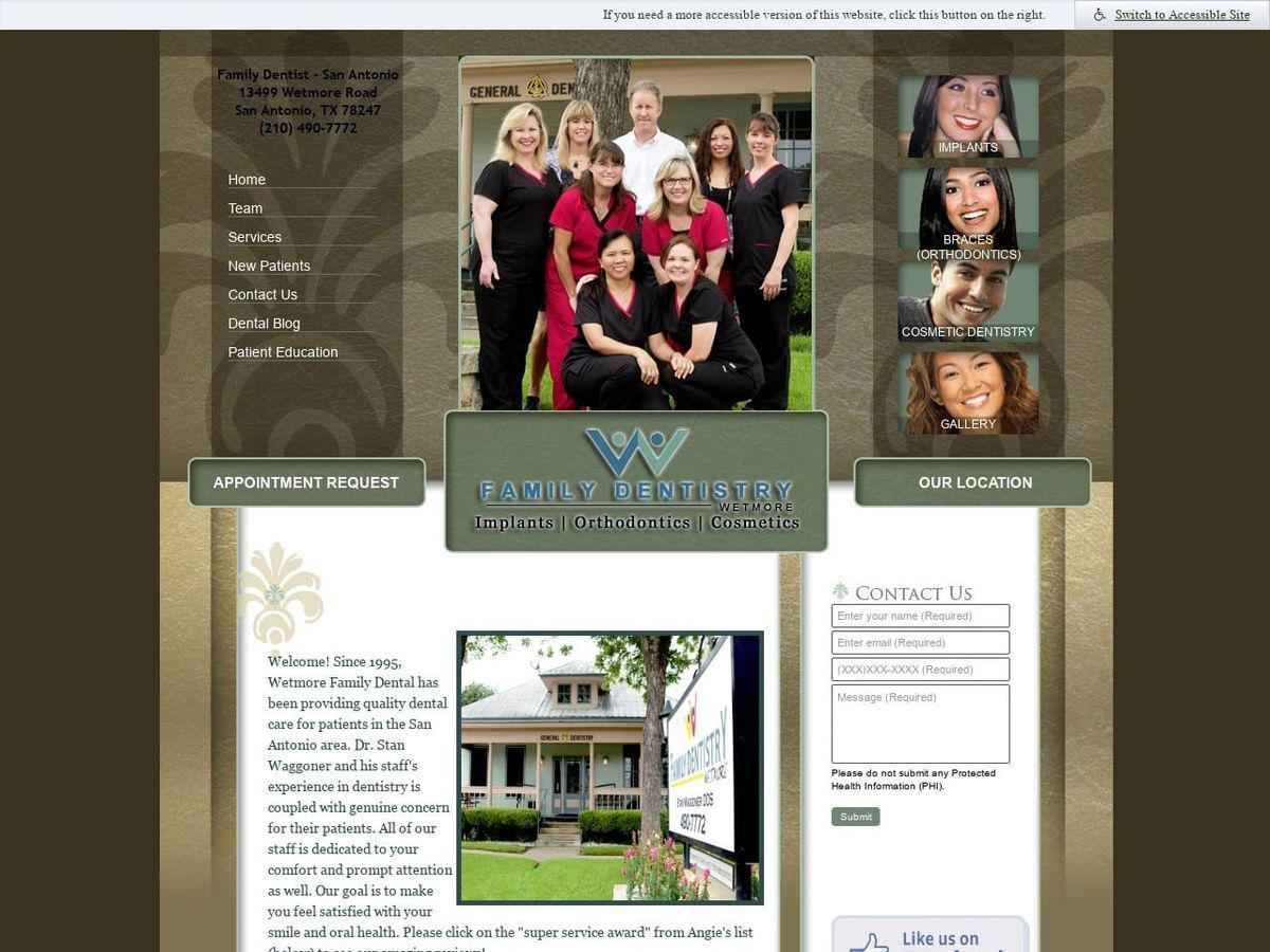 Stan F. Waggoner DDS Wetmore Family Dentistry Website Screenshot from docwagg.com