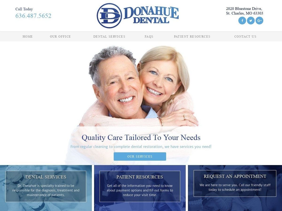 Donahue Dental Website Screenshot from donahuedental.com