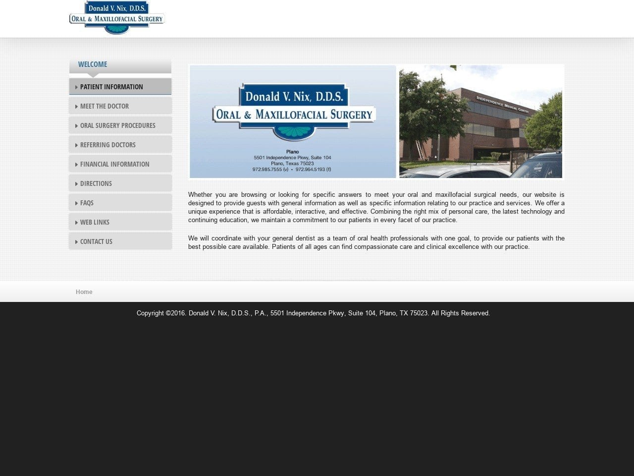 Dr. Donald V. Nix DDS Website Screenshot from donaldnixdds.com