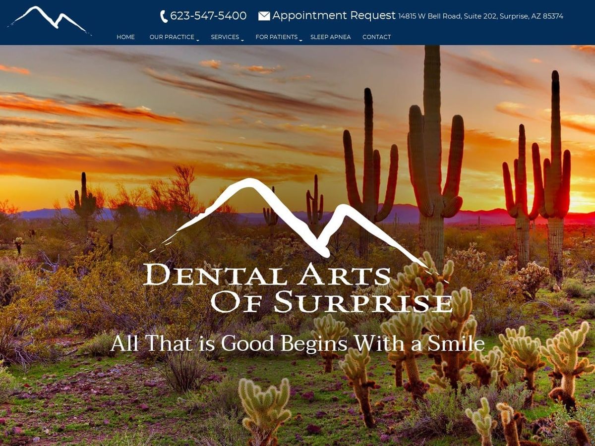 Dental Arts of Surprise Website Screenshot from doneberhartdds.com