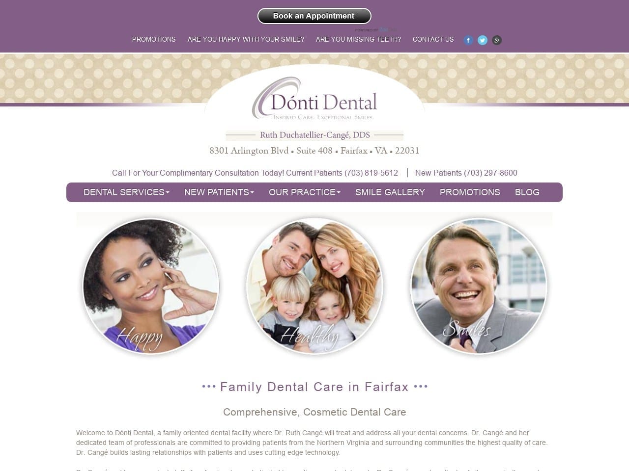 Donti Dental Website Screenshot from dontidental.com