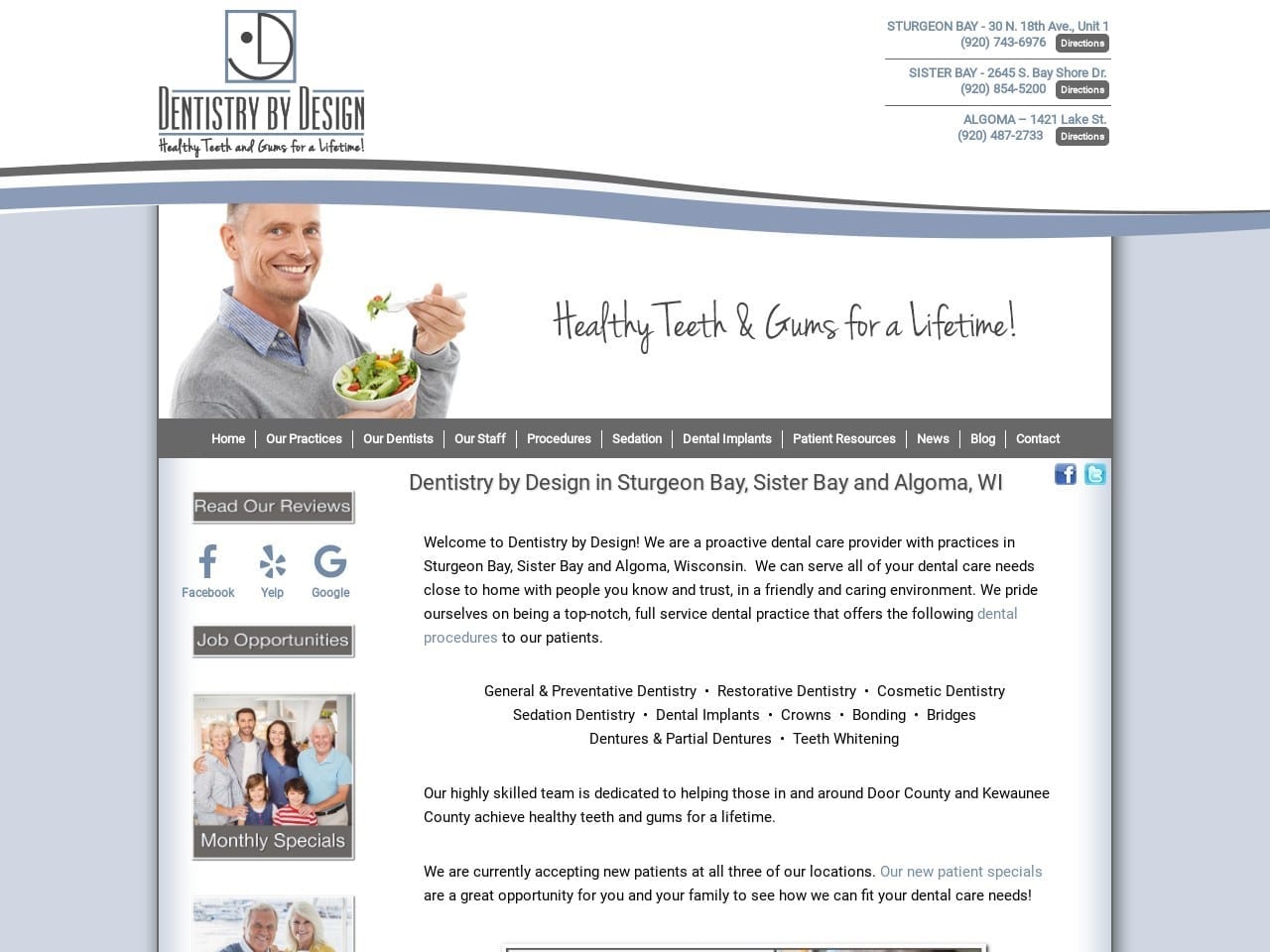 Dentist Website Screenshot from doorcountydentistry.com