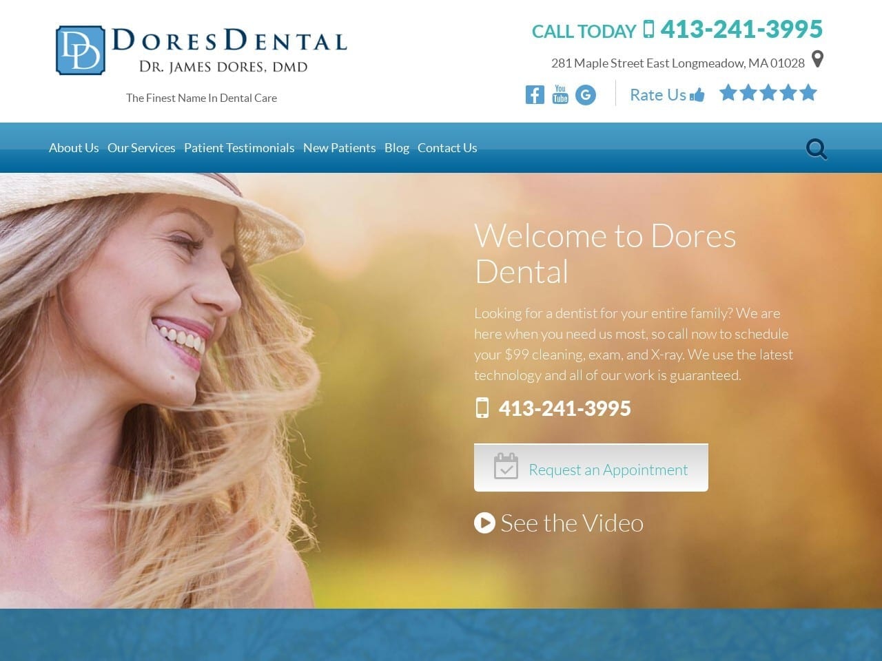 Dores Dental Website Screenshot from doresdental.com