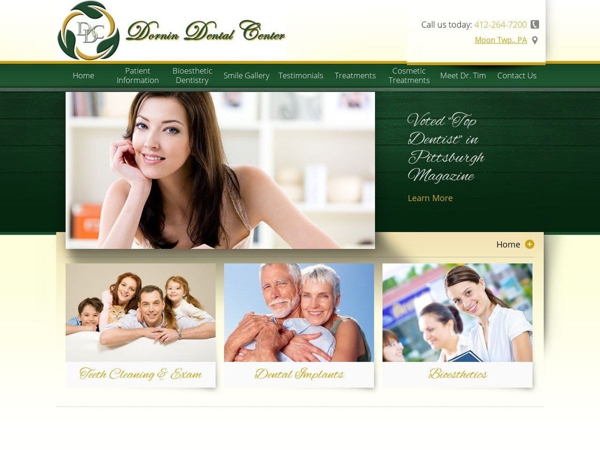 Dornin Dental Center Website Screenshot from dornindentalcenter.com