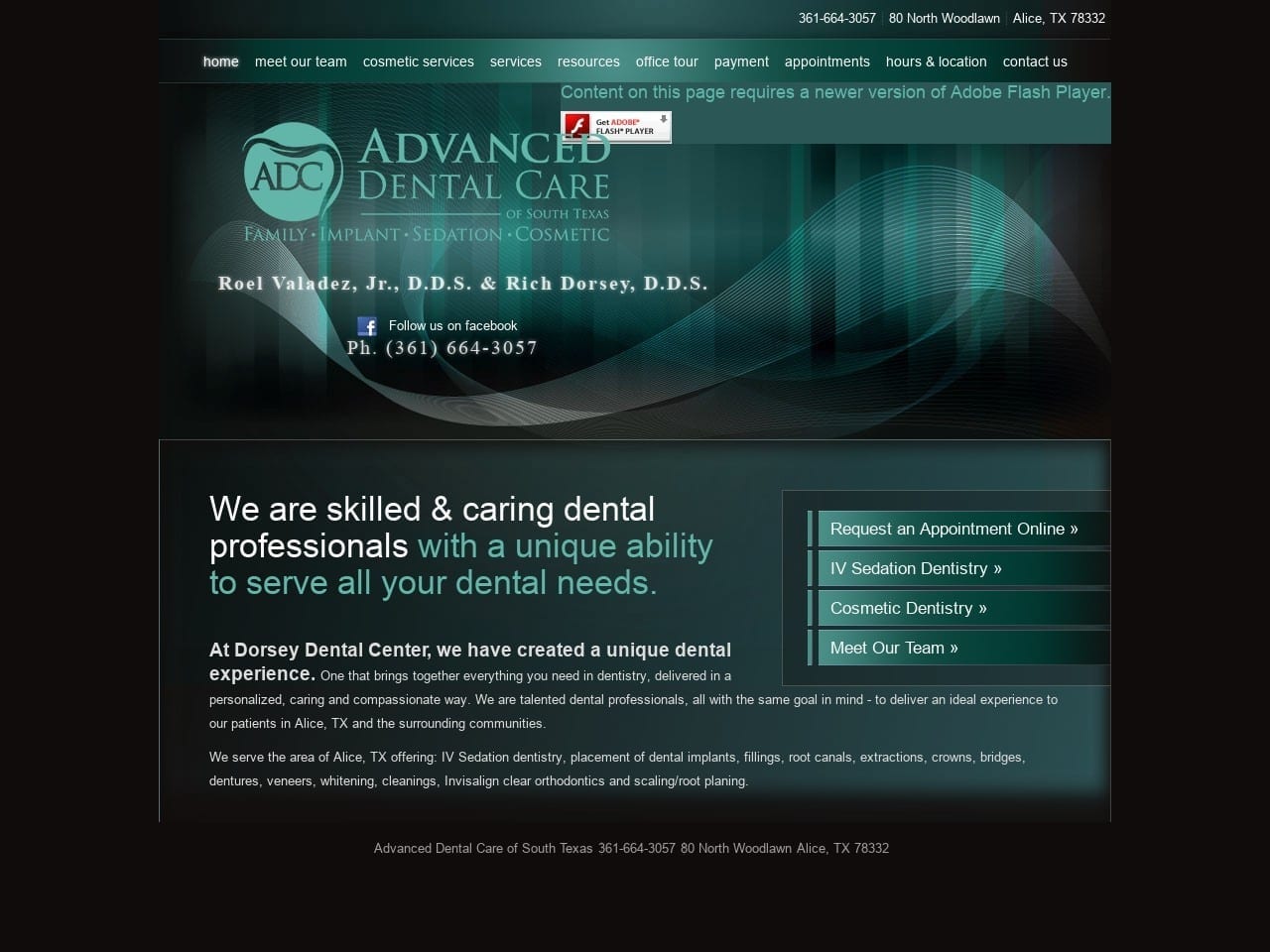 Dorsey Dental Center Website Screenshot from dorseydentalcenter.com