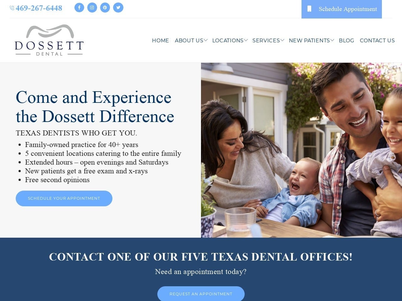 Dossett Dental Website Screenshot from dossettdental.com