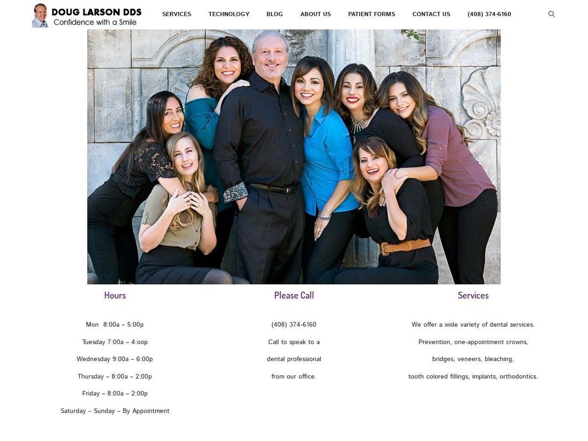 Doug Larson DDS Website Screenshot from douglarsondds.com