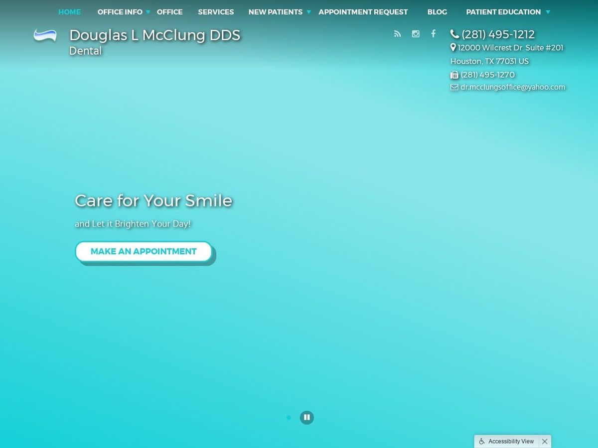 Mc Clung Douglas L DDS Website Screenshot from douglasmcclungdds.com