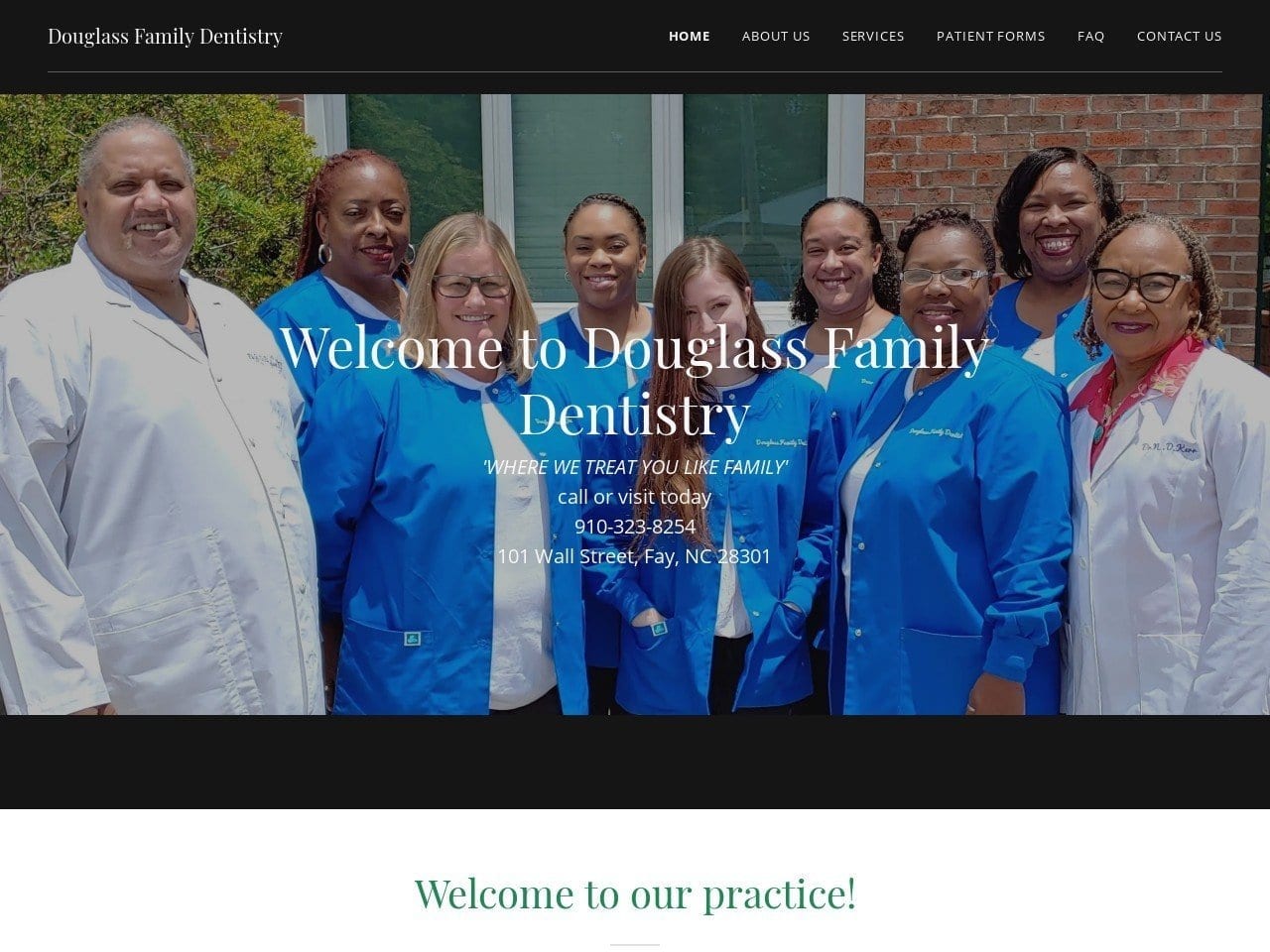 Douglass Family Dentistry Website Screenshot from douglassdentistry.com