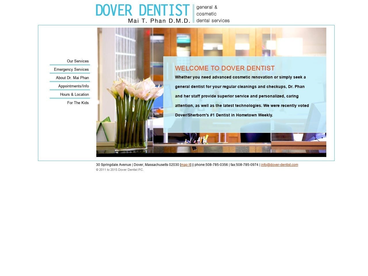 Phan Mai DMD Website Screenshot from dover-dentist.com