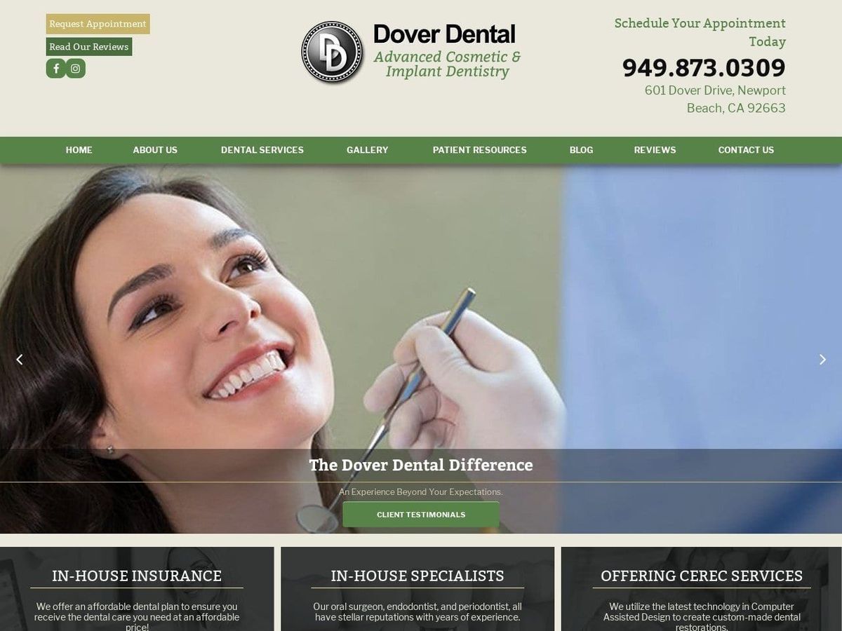 Dover Dental Associates Website Screenshot from doverdental.net