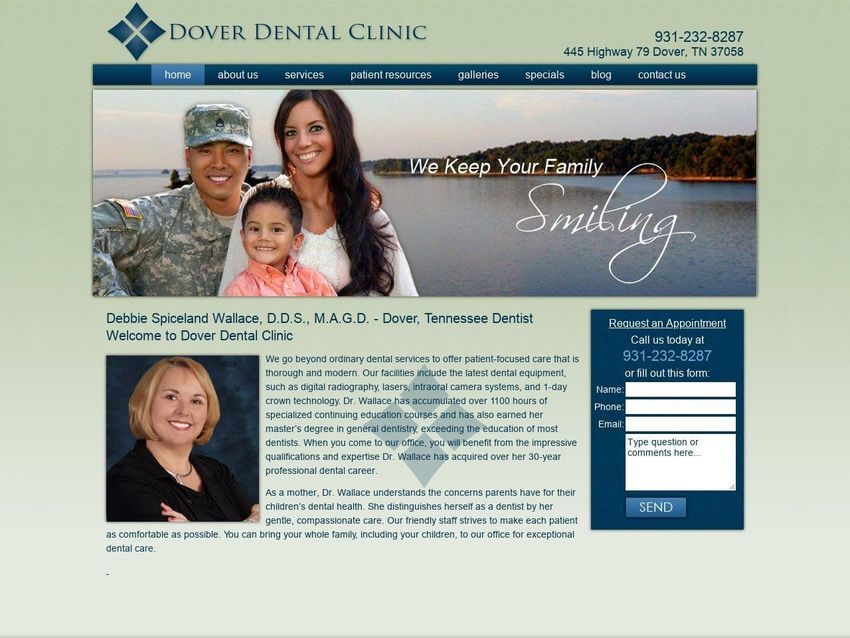 Dovertn Dentist Website Screenshot from dovertndentist.com