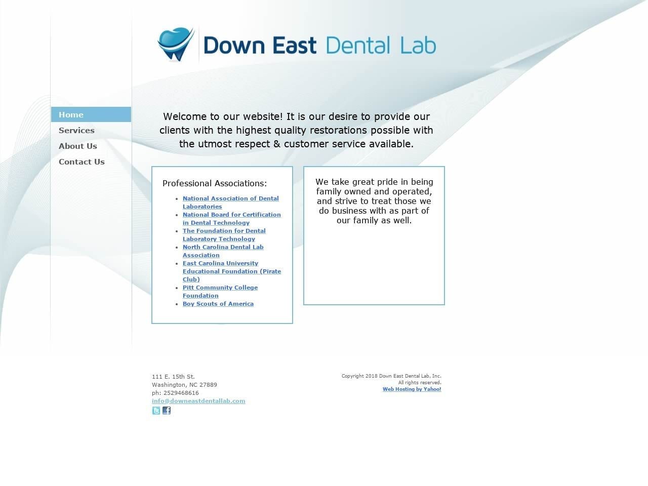 Down East Dental Lab Website Screenshot from downeastdentallab.com