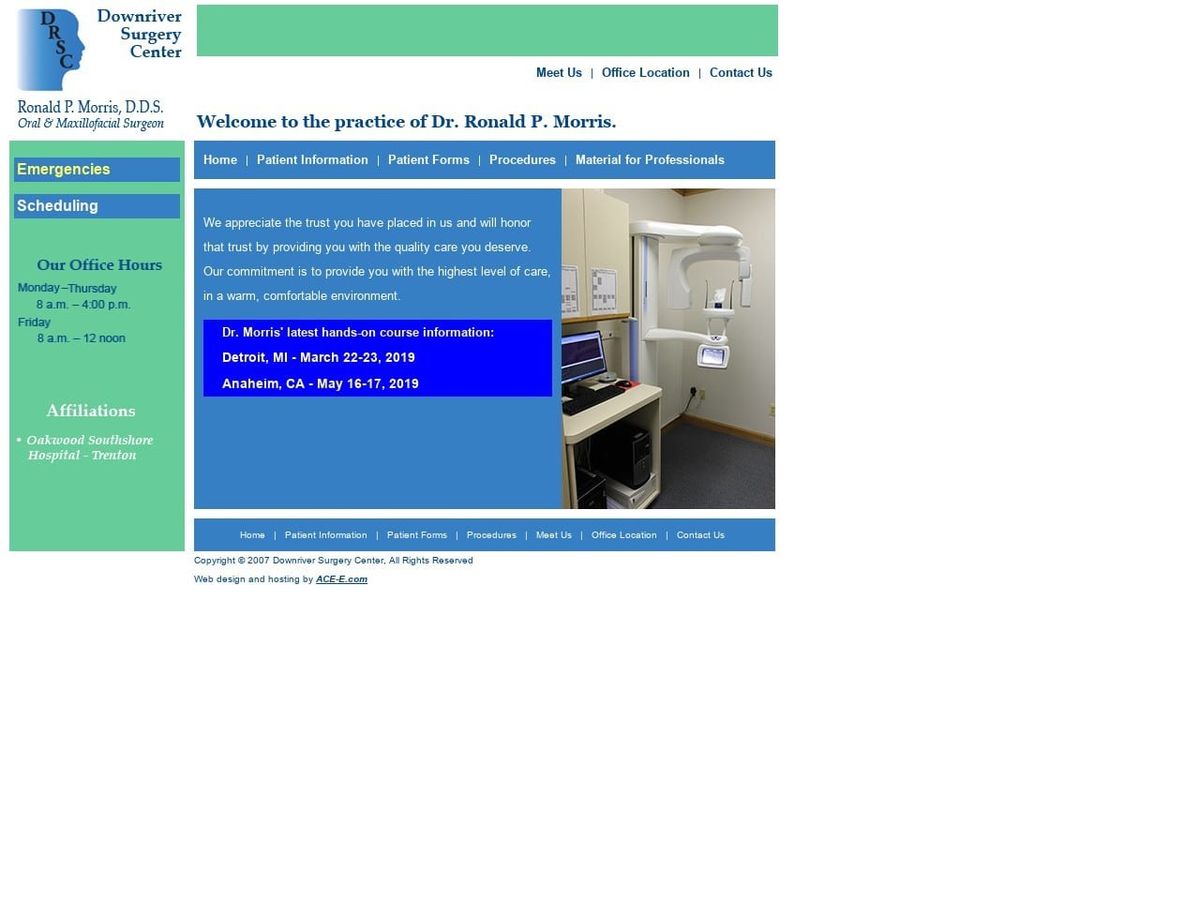 Downriver Surgery Center Website Screenshot from downriversurgery.com