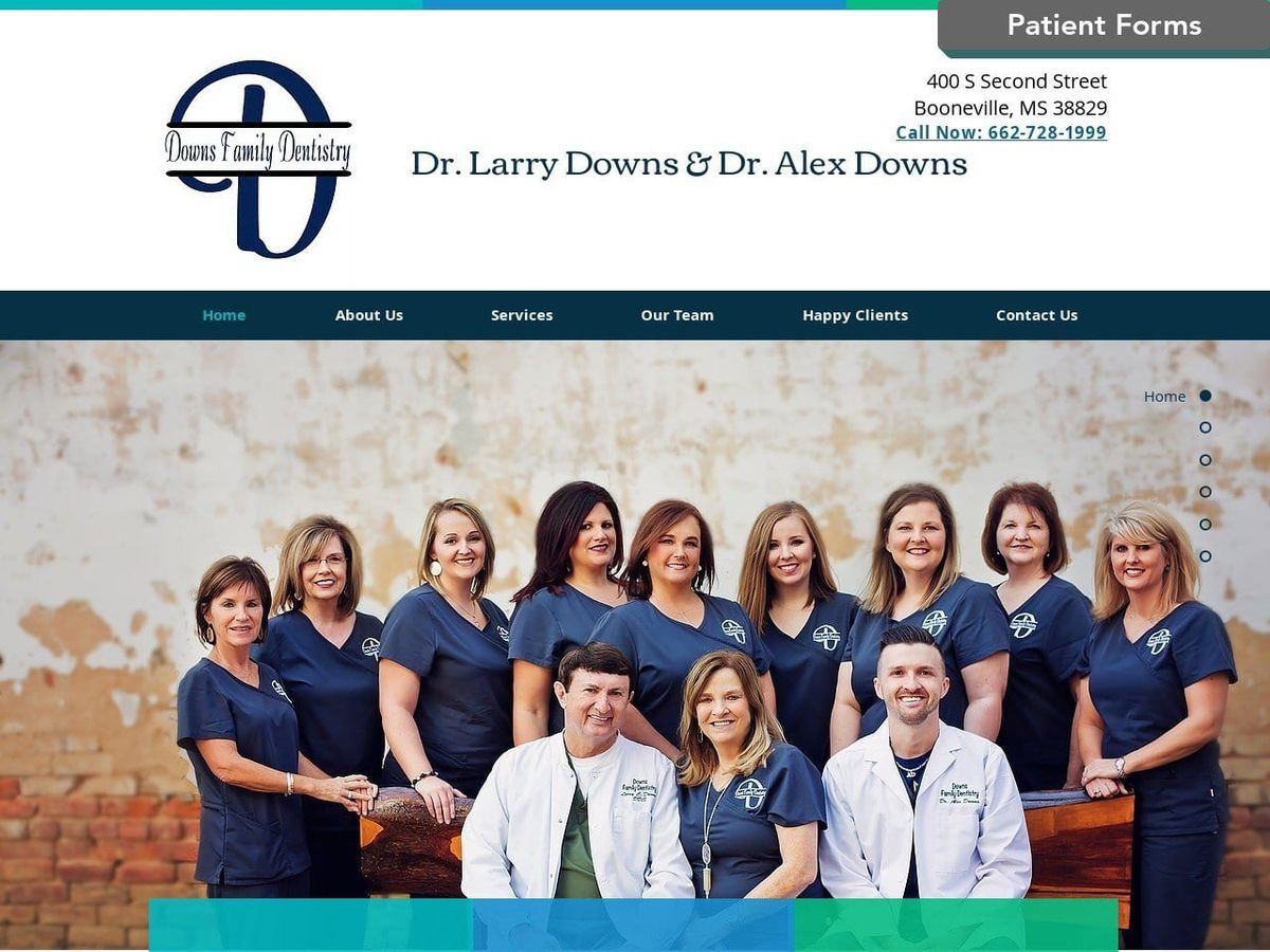 Downs Family Dentist Website Screenshot from downsfamilydentistry.com