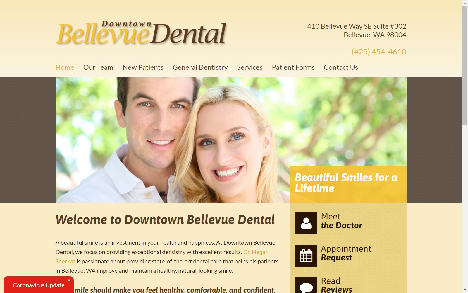 downtownbellevuedental.com screenshot