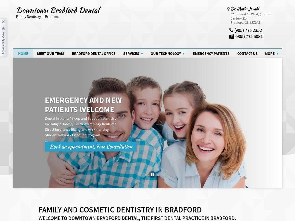 Downtownbradford Dental Website Screenshot from downtownbradforddental.com