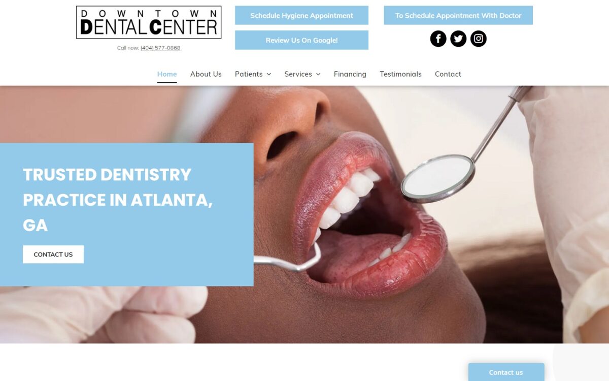 downtowndentalcenter.com screenshot