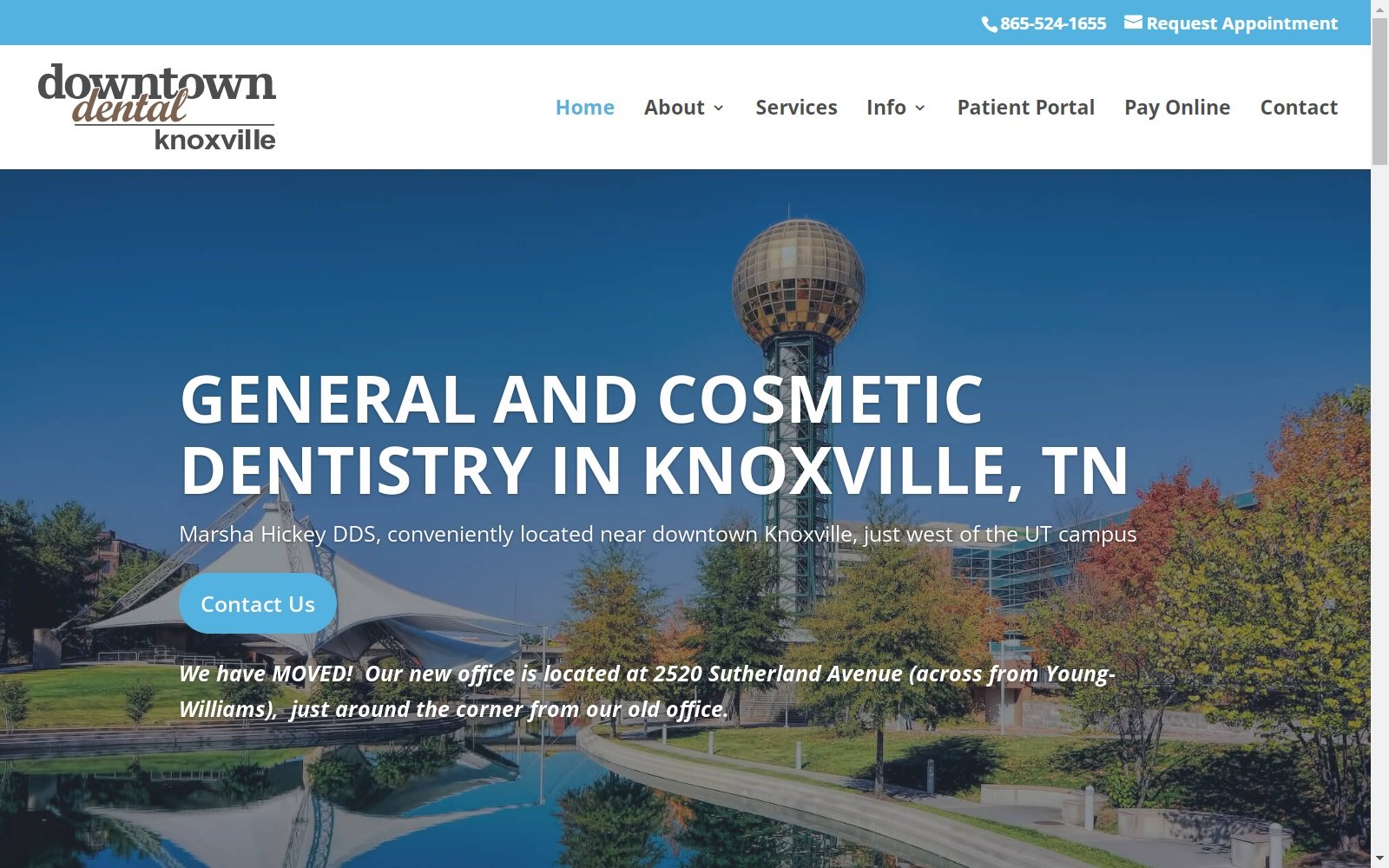 downtowndentalknoxville.com screenshot