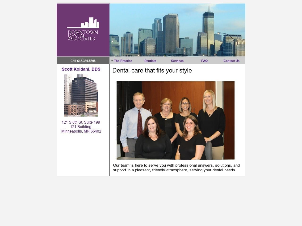 Downtown Dental Associates Website Screenshot from downtowndentalmpls.com