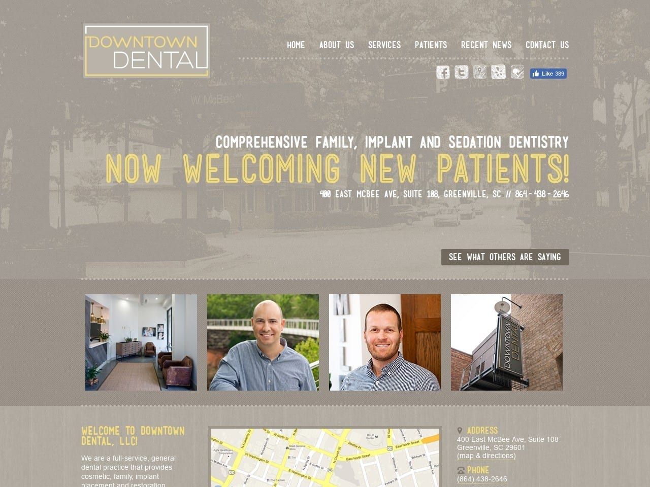 Downtown Dental LLC Website Screenshot from downtowndentalsc.com