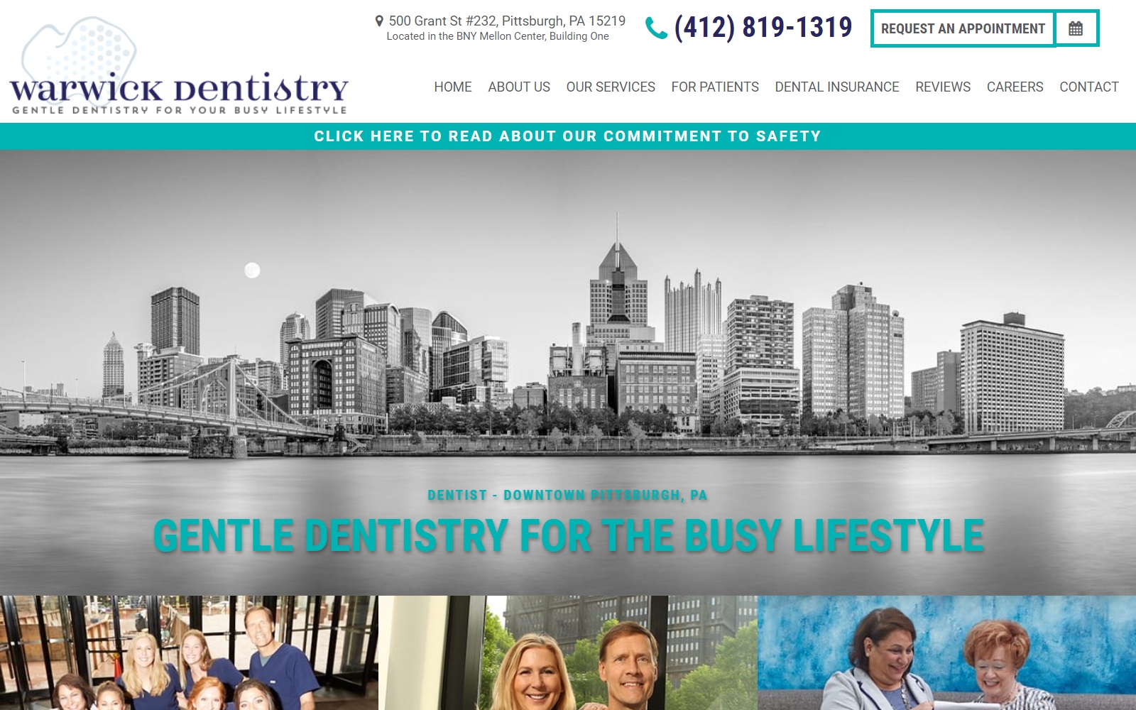 downtownpittsburghdentist.com screenshot