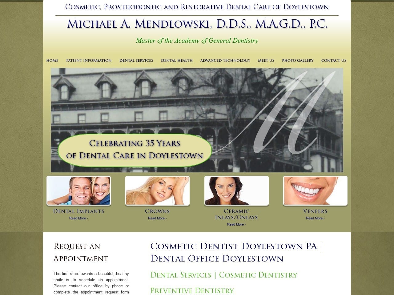 Doylestown Dental Care Website Screenshot from doylestowndentalcare.com