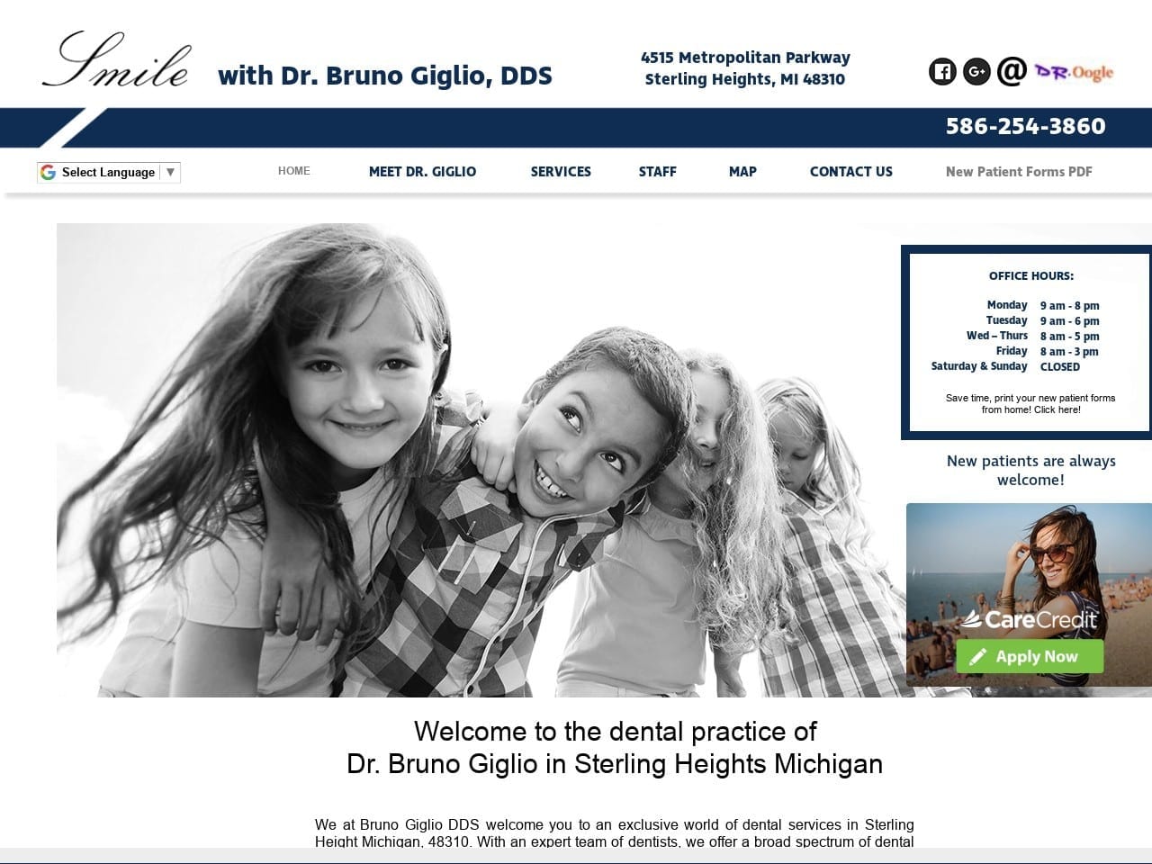 Dr. Bruno A. Giglio DDS Website Screenshot from dr-bruno.com