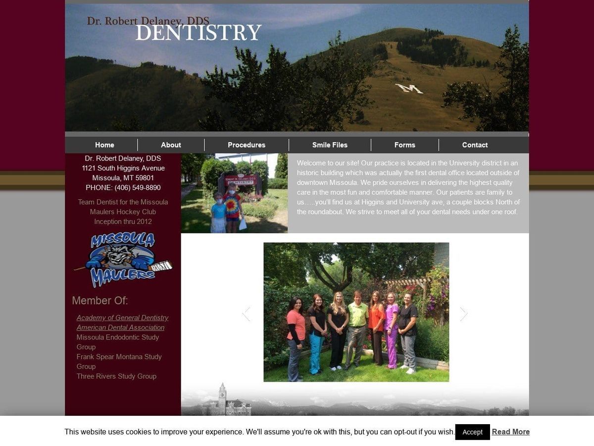 Delaney Robert M DDS Dentist Website Screenshot from dr-delaney.com