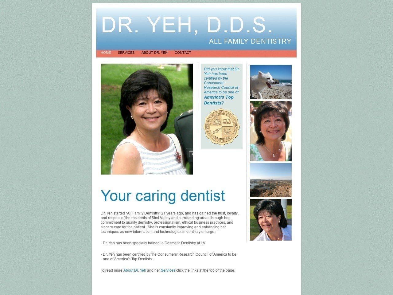 Dr. Virginia Yeh D.D.S. Website Screenshot from dr-yeh.com