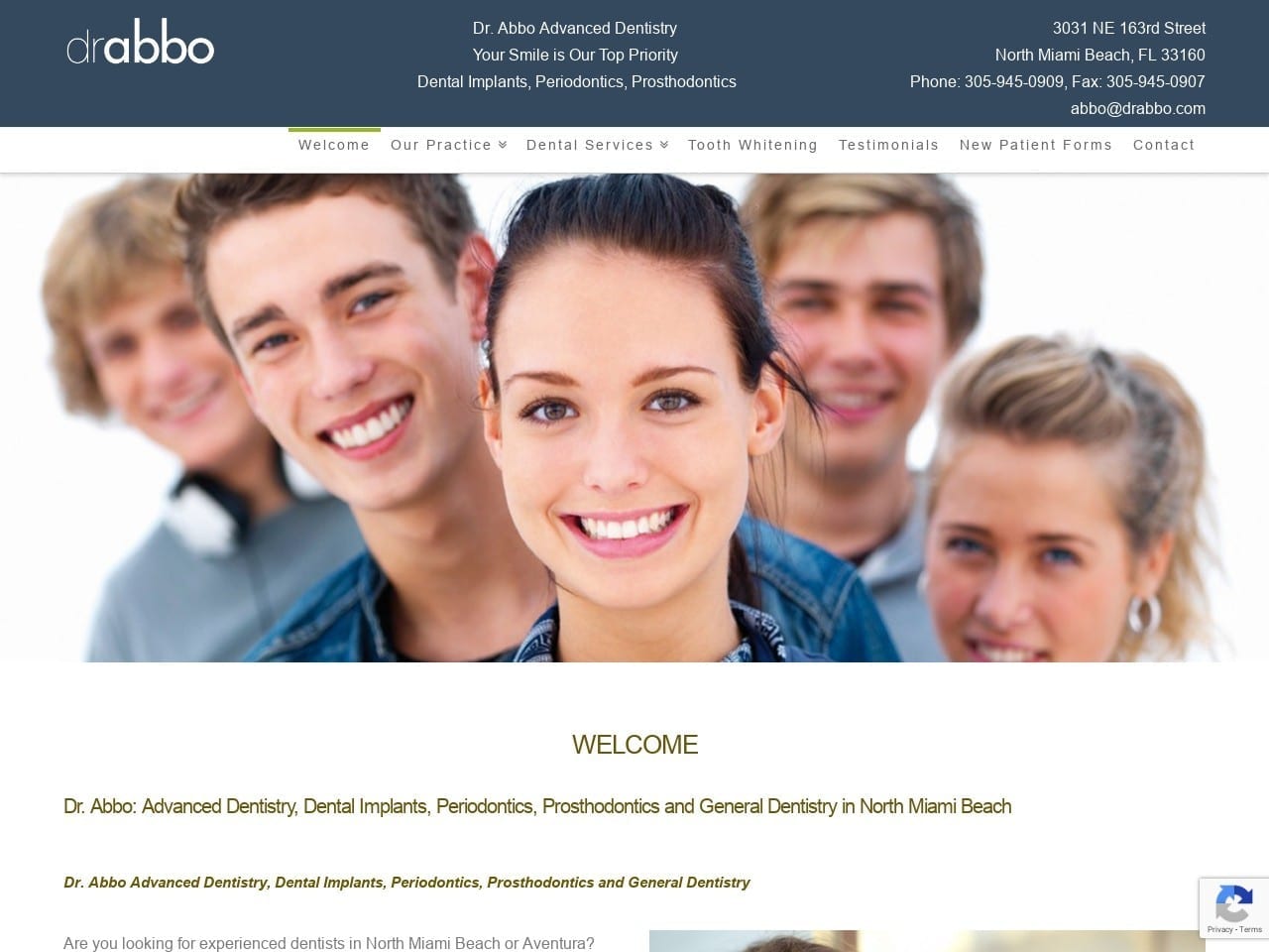 Dr. Abbo Advanced Dentist Website Screenshot from drabbo.com