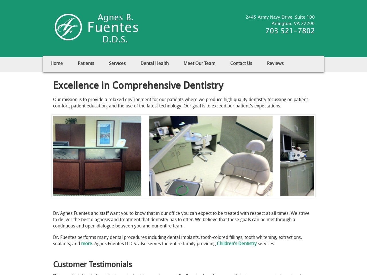 Fuentes Agnes B DDS Website Screenshot from dragnesfuentes.com