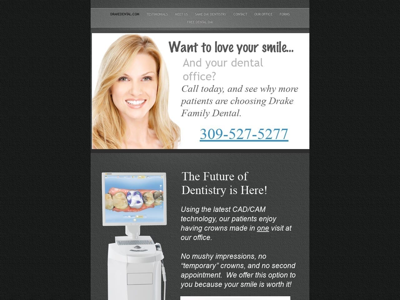 Drake Family Dental Website Screenshot from drakedental.com