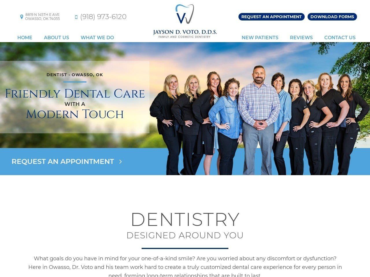 Drake Voto Dentist Website Screenshot from drakevotodds.com