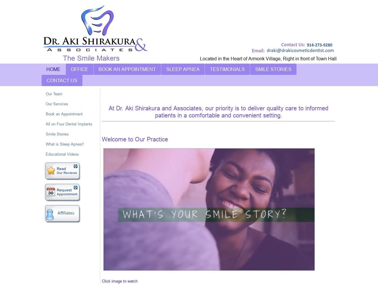 Aki Shirakura DDS PC Website Screenshot from drakicosmeticdentist.com